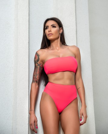 High waist Bikini Pink neon
