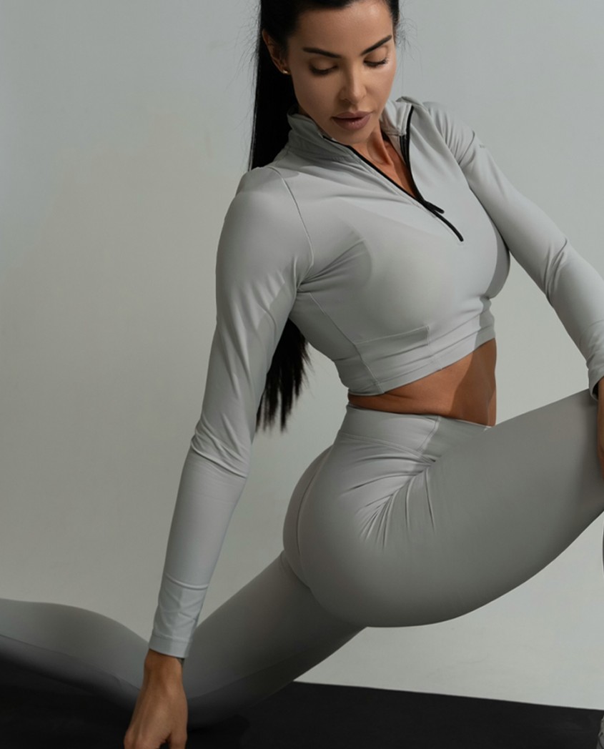 Level 6 Grey crop blouse