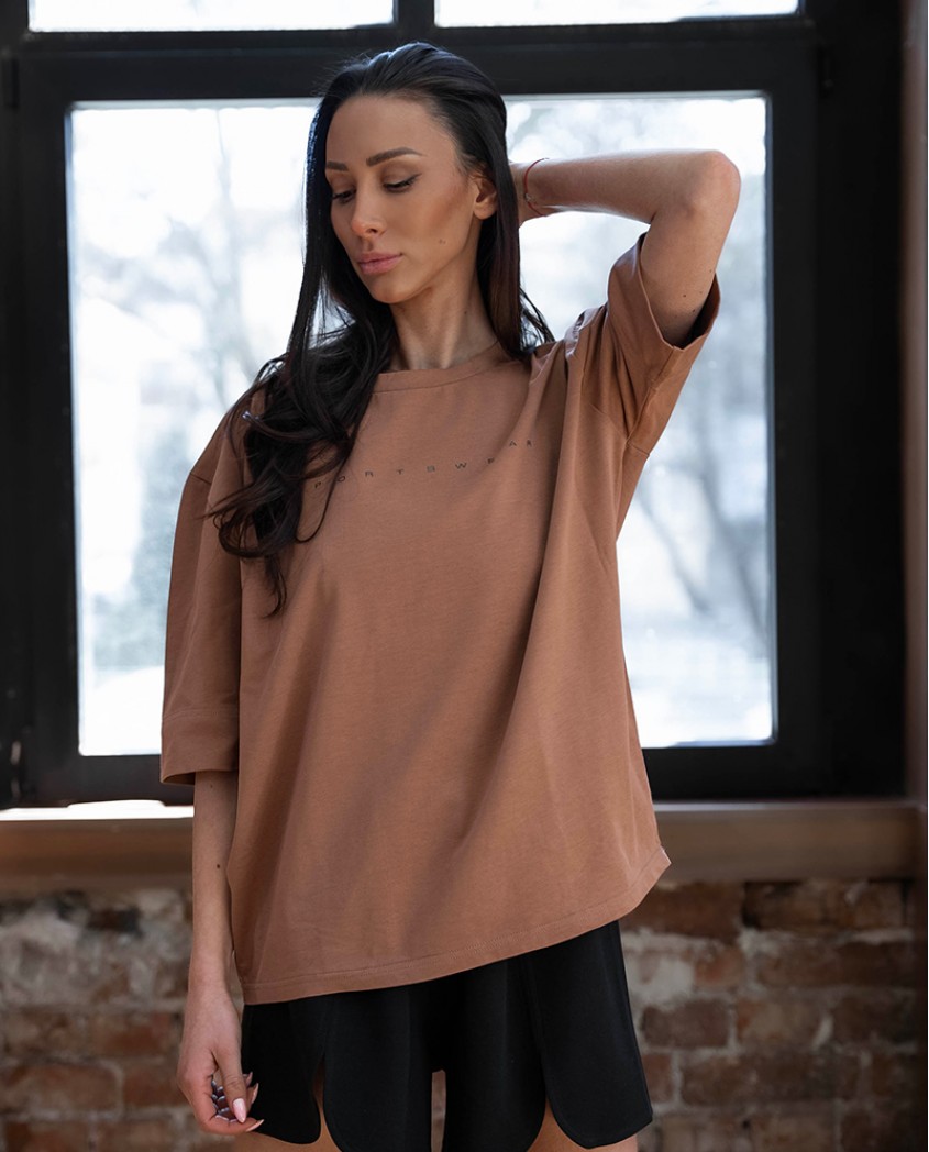 Sportswear T-shirt caramel