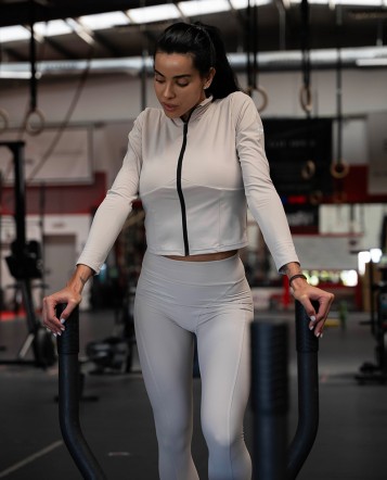Level 4 Latte zip blouse
