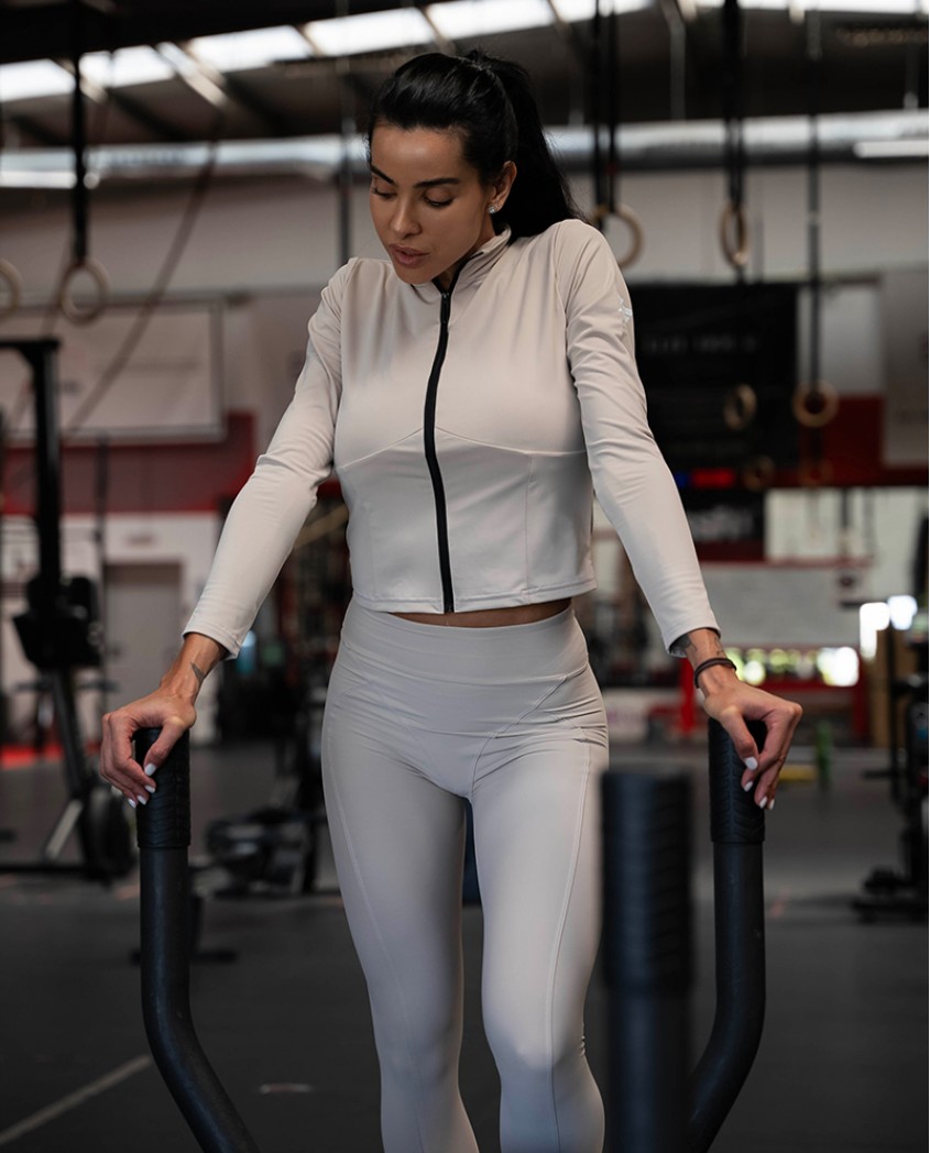 Level 4 Latte zip blouse