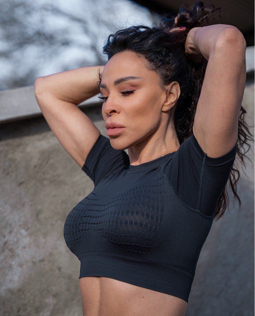 Seamless Edition graphit crop top
