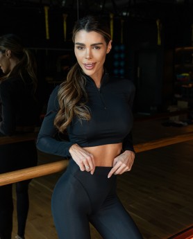 Level 6 Black crop блуза - 1