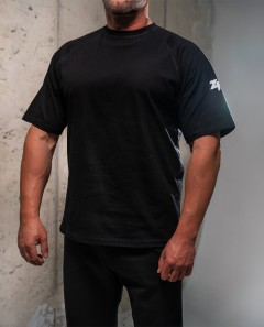 Loose men black T-shirt