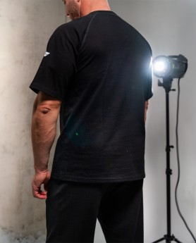 Loose men black T-shirt - 2